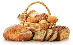 bread on basket HD wallpaper