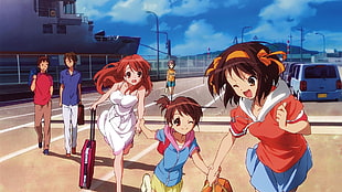 anime characters, The Melancholy of Haruhi Suzumiya, Suzumiya Haruhi , Asahina Mikuru, Nagato Yuki