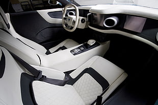 white and black car bucket seat HD wallpaper