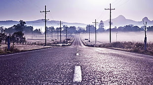 gray concrete road, road, landscape HD wallpaper