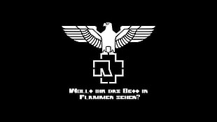 black and white bird illustration, Rammstein, Till Lindemann, eagle, metal music HD wallpaper