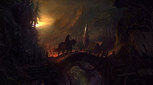 black and brown abstract painting, Castlevania, Castlevania: Lords of Shadow HD wallpaper