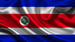 red and white striped crew-neck shirt, Costa Rica , flag HD wallpaper