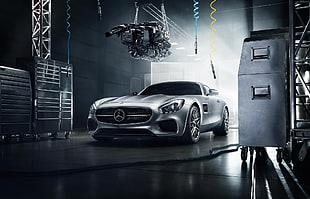 silver Mercedes-Benz coupe, Mercedes-Benz HD wallpaper