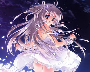 girl in grey hair anime character