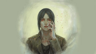 male animated character with blood on face digital wallpaper, Shingeki no Kyojin, Ymir HD wallpaper