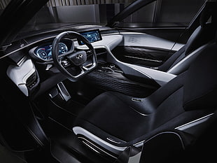black steering wheel and bucket seat HD wallpaper