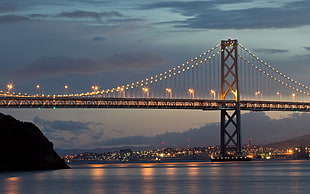 photo of Golden Gate Bridge during night time HD wallpaper