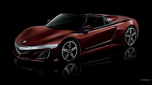 red and black convertible coupe, acura, Acura NSX, car HD wallpaper