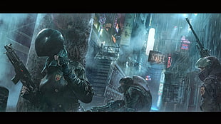 special force illustration, digital art, cyberpunk, futuristic HD wallpaper