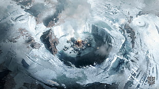 alps mountain game application, Frostpunk, video games, snow, games art