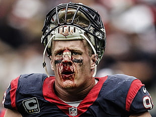bleeding nose man in NFL uniform HD wallpaper