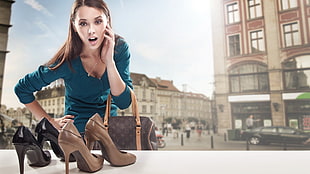 Girl,  Brunette,  Showcase,  Store