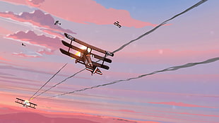 fighter planes game digital wallpaper, Skies of Fury DX, Skies of Fury, video games, sky