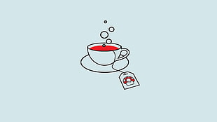 white cup illustration HD wallpaper