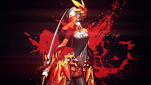 red and black dressed female doll, Blade and Soul, Blade & Soul HD wallpaper