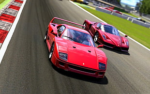 red Ferrari F40 and Enzo, car, Ferrari, F40, Enzo Ferrari HD wallpaper