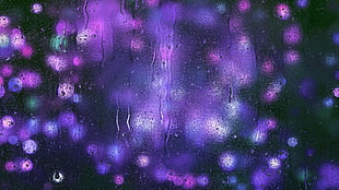 Drops,  Glass,  Glare,  Purple HD wallpaper