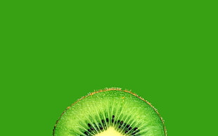 green sliced kiwi, kiwi (fruit), fruit, green background HD wallpaper