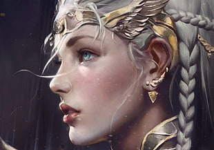 silver haired female character, fantasy art, princess