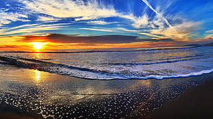 body of water, beach,  dawn, dusk, landscape