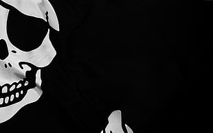 black and white skull-printed cloth, pirates, flag HD wallpaper