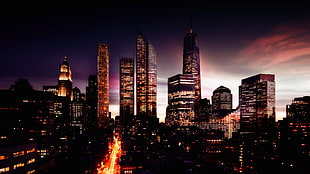 city high-rise buildings HD wallpaper