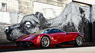 red sport car, vehicle, car, Pagani Huayra, Pagani HD wallpaper
