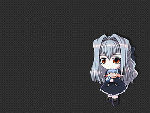 gray haired female anime chibi HD wallpaper