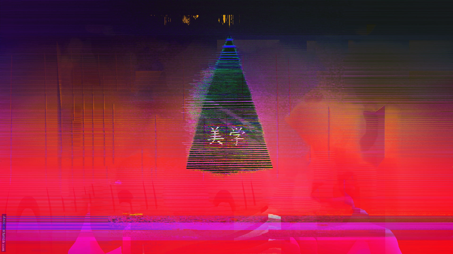 1366x768 resolution | glitch art, neon, abstract, triangle HD wallpaper ...