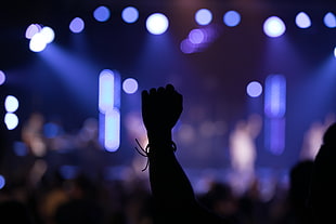 silhouette of person's left arm