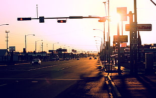 highway during sunset