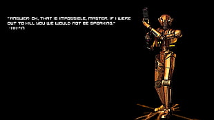 gold robotic figure wallpaper, Star Wars, Knights of the Old Republic, HK-47, video games