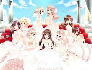 Anime Girl in white dresses HD wallpaper