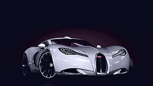 grey Bugatti sports car HD wallpaper