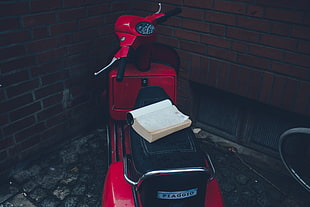 black and red motor scooter HD wallpaper