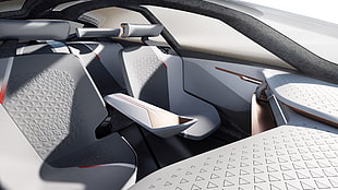 white and gray concept car interior HD wallpaper