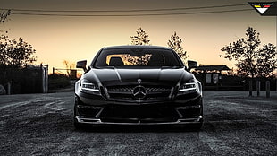black Mercedes-Benz car, car, Mercedes-Benz, Mercedes-Benz CLS 63 AMG, vehicle HD wallpaper
