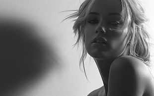 grayscale photography of naked woman HD wallpaper