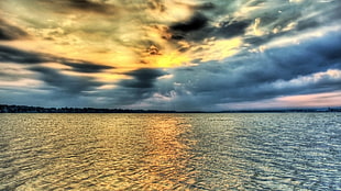 body of water, landscape, sea, clouds, sky