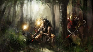 Shadow Shaman and Shadow hunter hunting in the forest