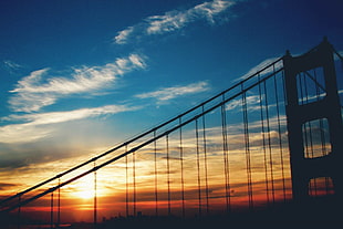 Sunset,  Bridge,  Sky,  Clouds