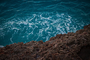 body of water, Sea, Stones, Foam HD wallpaper