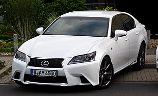 white Lexus sedan HD wallpaper