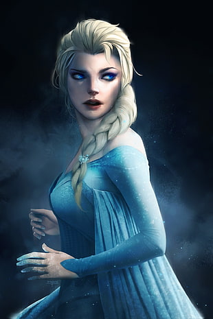 Disney Frozen Queen Elsa digital wallpaper, Princess Elsa, Frozen (movie), artwork HD wallpaper