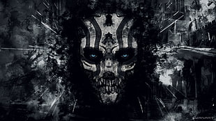 skull face illustration HD wallpaper