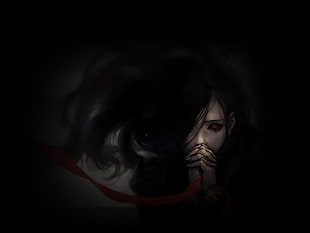 black haired woman illustration HD wallpaper