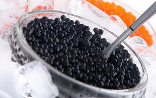 Caviar,  Spoon,  Black HD wallpaper