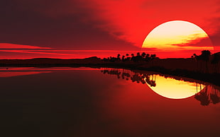 sunset over the horizon HD wallpaper