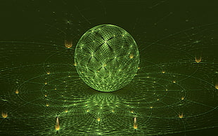 green world, abstract, sphere, digital art